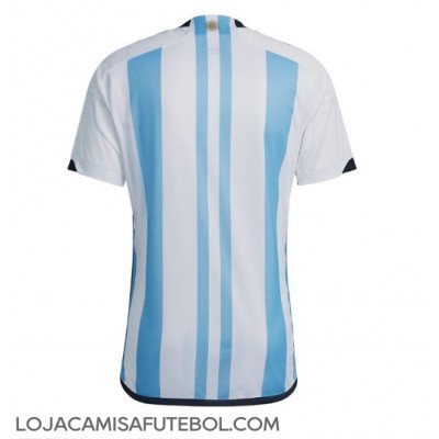 Camisa de Futebol Argentina Equipamento Principal Mundo 2022 Manga Curta